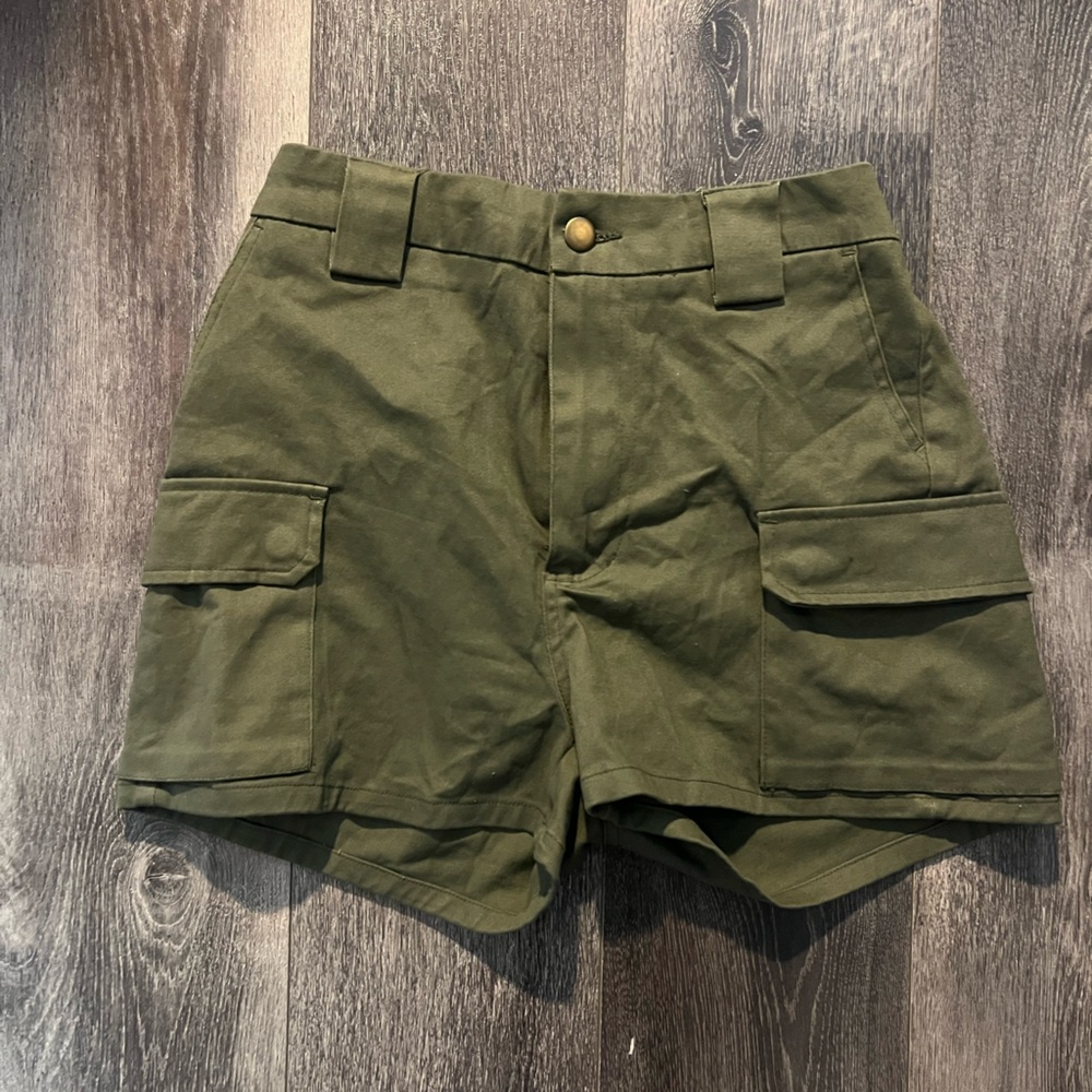 Fashion Nova Green Cargo Shorts with Utility Design